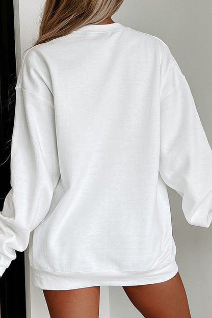 Christmas Sequined Bow Crew Neck Long-sleeved Loose Sweatshirt