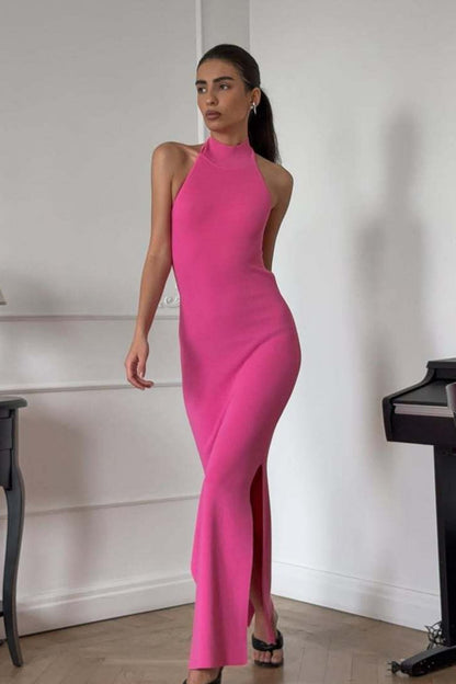 Sexy Bodycon Halter Maxi Dress
