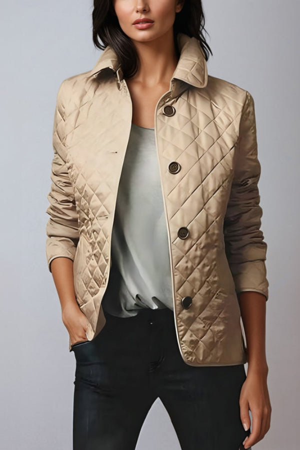 Women's Cotton Blend Slim Fit Jacket for Autumn and Winter