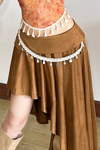 Printed Asymmetrical Slim Skirt