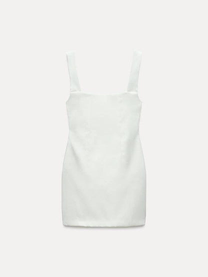Sleeveless Short Dress With Belt