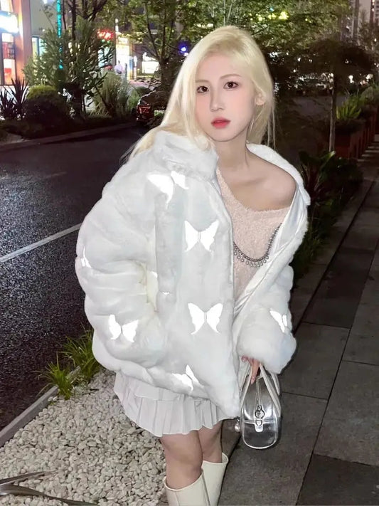 Fluffy Butterfly Parka Jacket