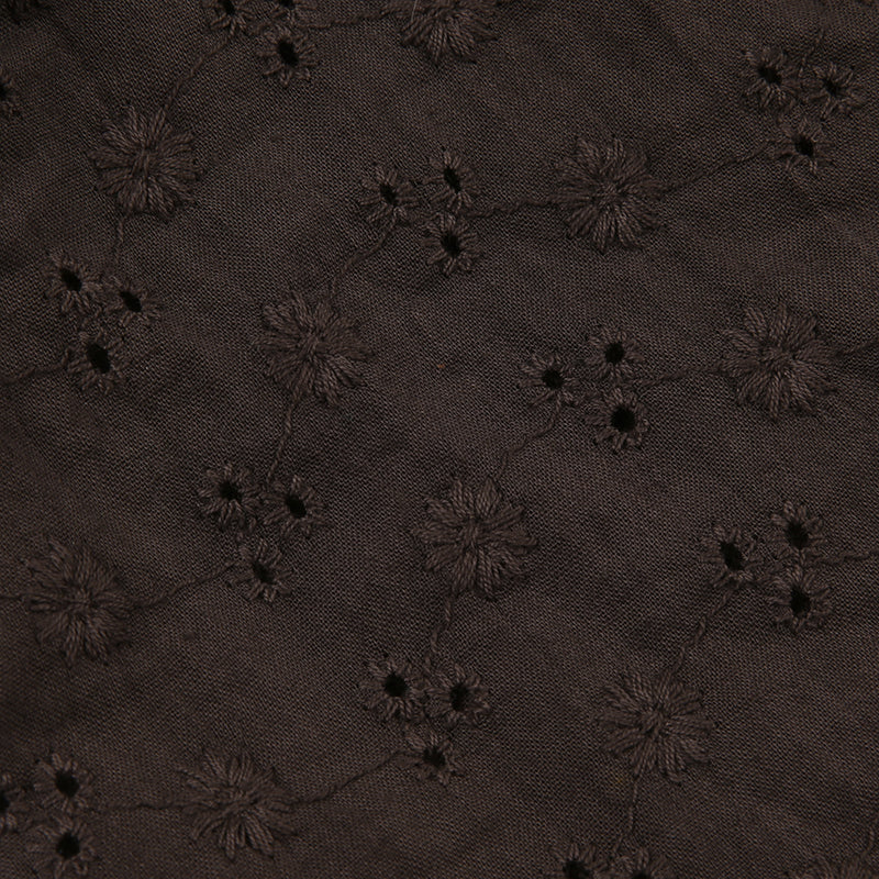 Brown Lace Patchwork Crop Top