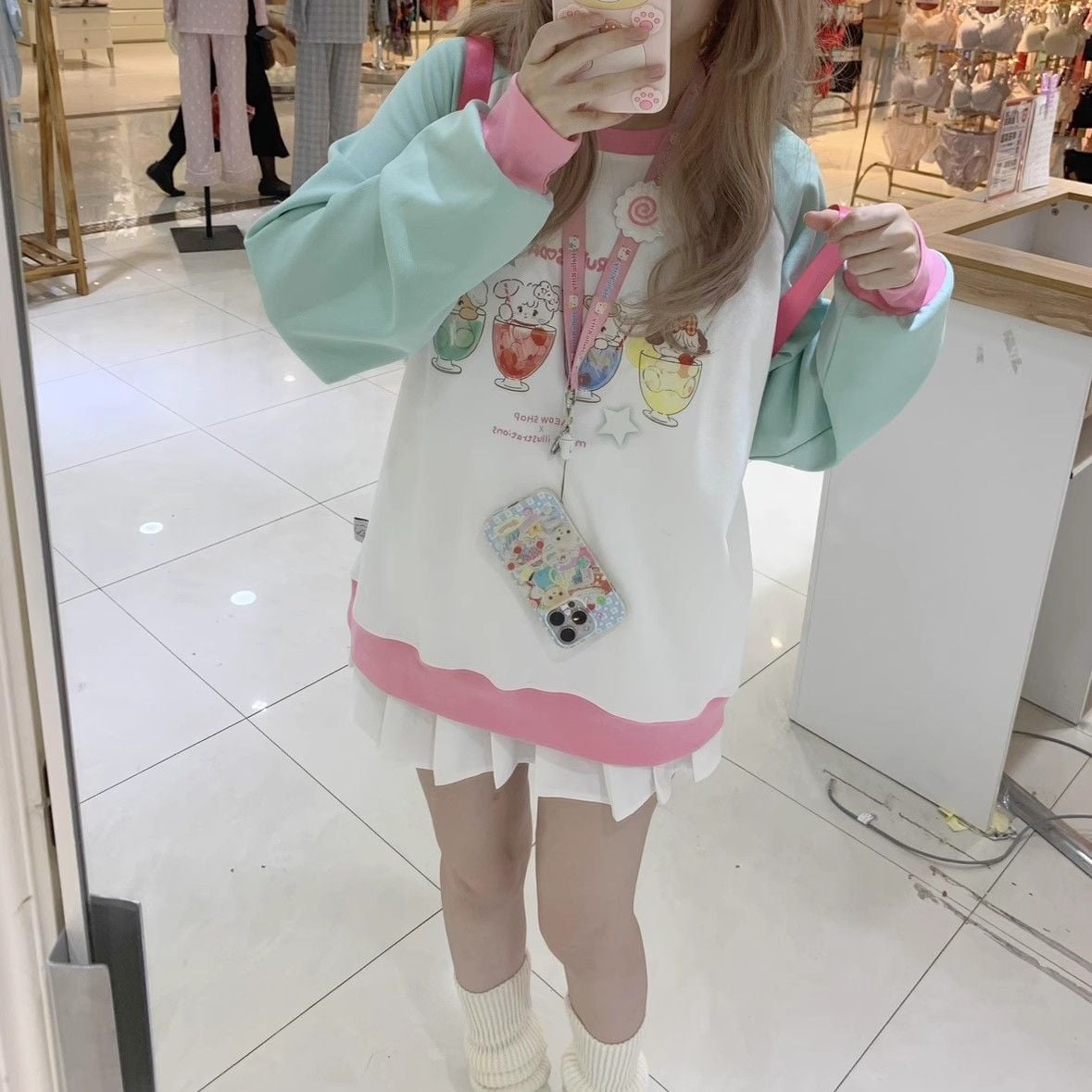 Animal Dessert Patchwork Sweatshirt