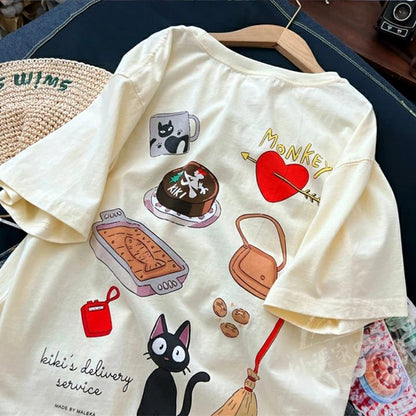 Cat Anime Short Sleeve T-shirt