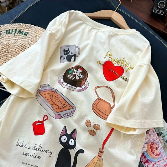 Cat Anime Short Sleeve T-shirt