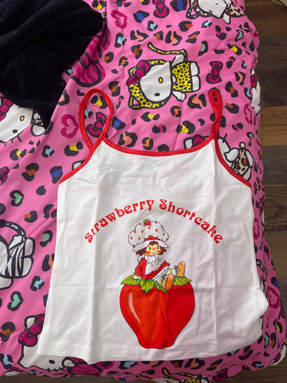 Strawberry Cartoon Print Tank Top