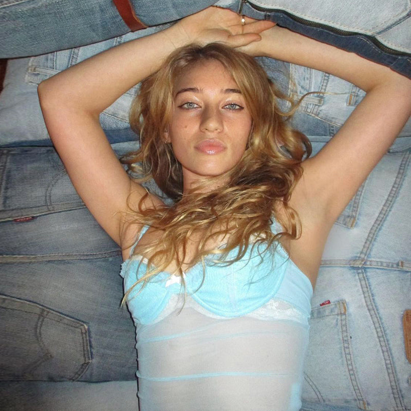Blue Bow Mesh Patchwork Tank Top