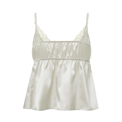 Lace Trim Bow Tie V Neck Camisole