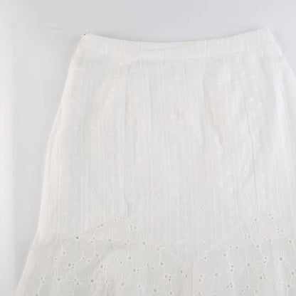White Floral Lace Maxi Skirt