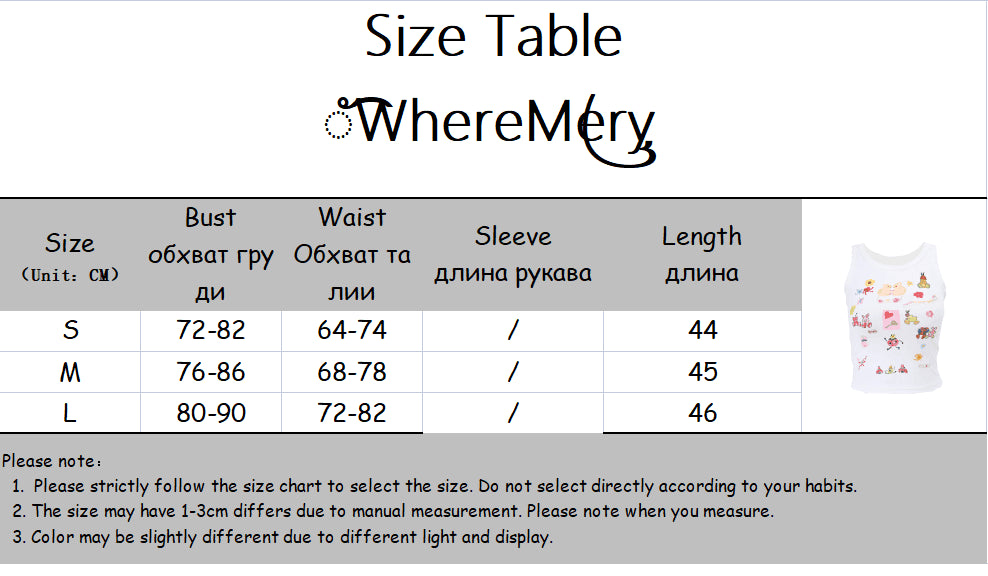 Cartoon Print Sleeveless Tank Top