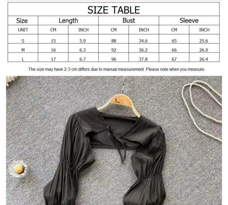 Puff Cropped Long Sleeve Cardigan
