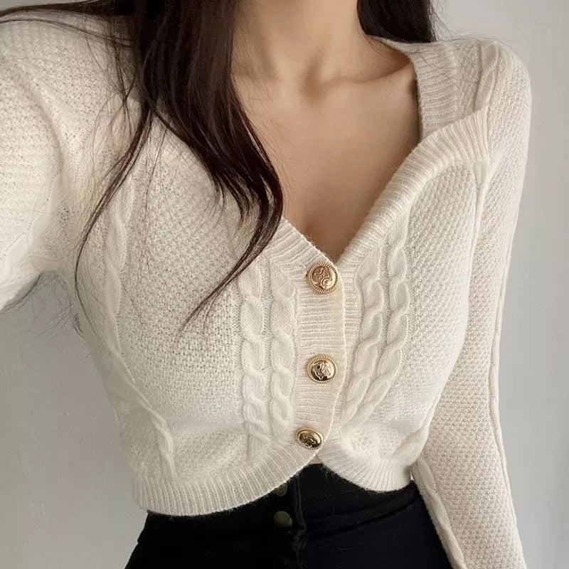 Pink Crop Top Long Sleeve Cardigan