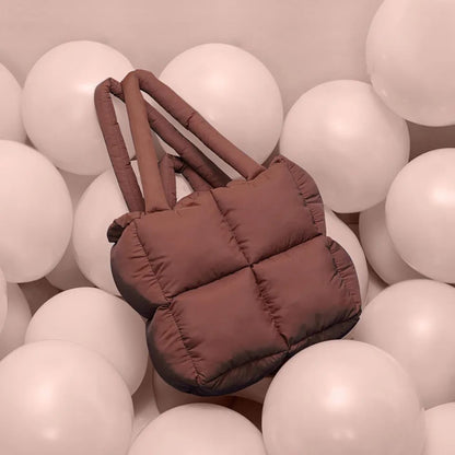 Pink Puffy Quilted Shoulder Bag