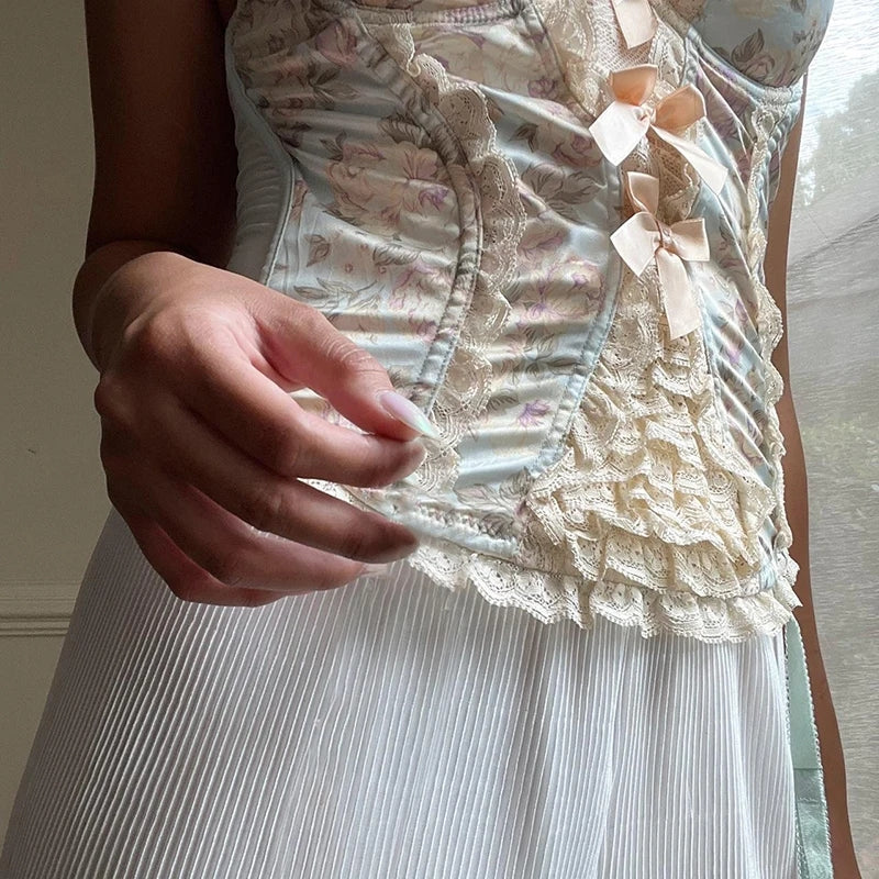 French Floral Corset Top