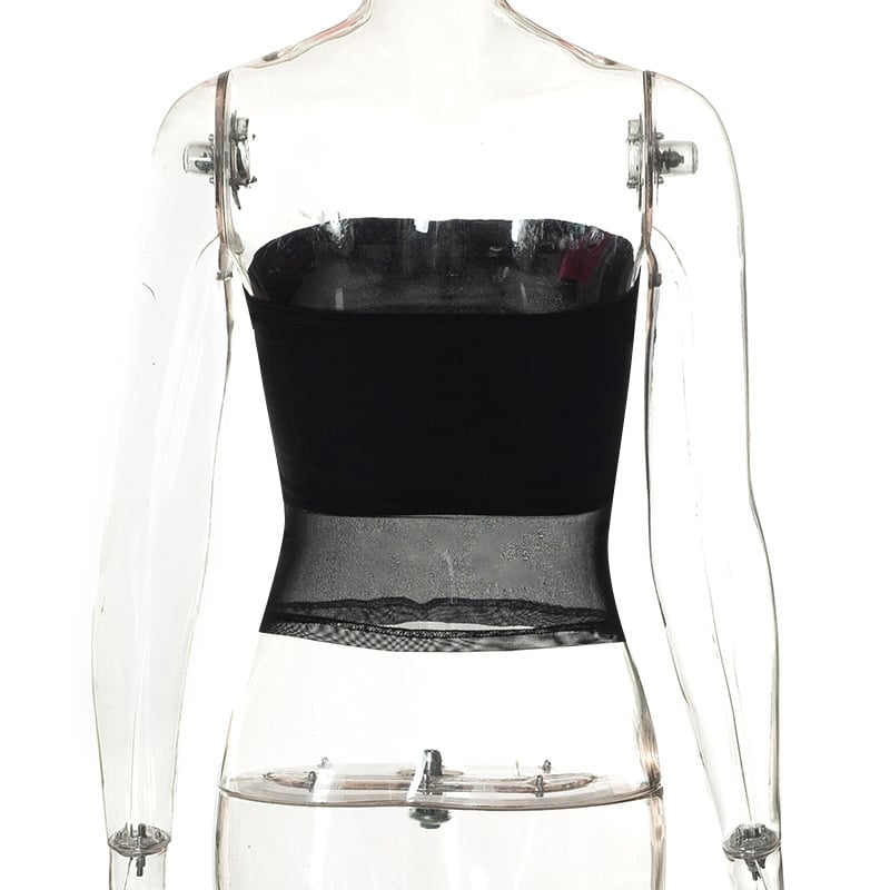 Black Mesh Tube Top