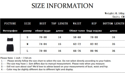 2PCS Black & White Patchwork Tank Top + Skirt
