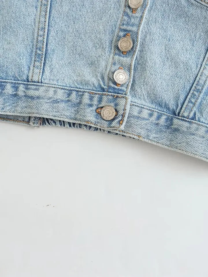 Blue Denim Tube Top