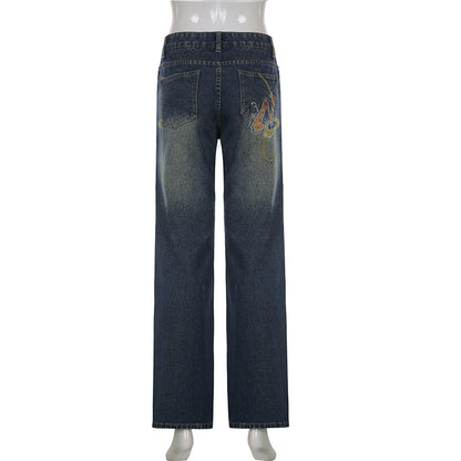 Butterfly Low Waist Denim Jeans