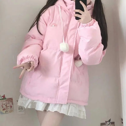 Pink Japanese Anime Puffy Winter Jacket