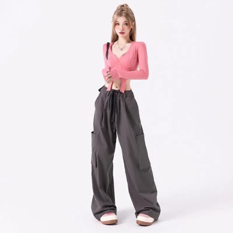 High Waist Wide Leg Cargo Pants