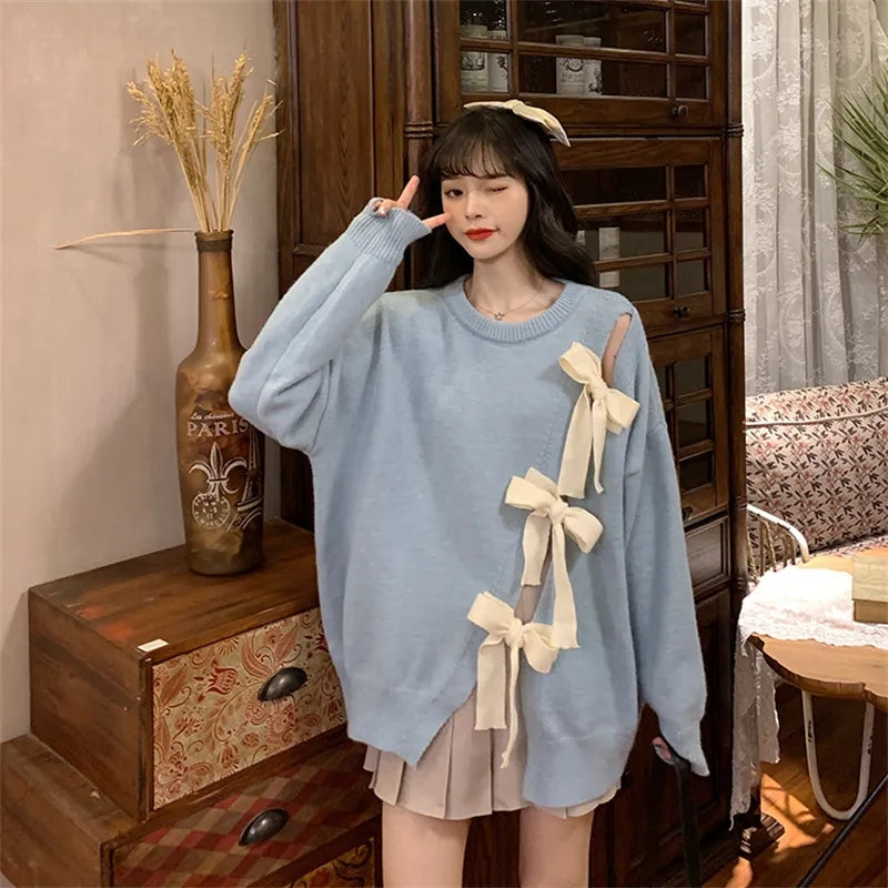 Blue Sweet Bow Sweater