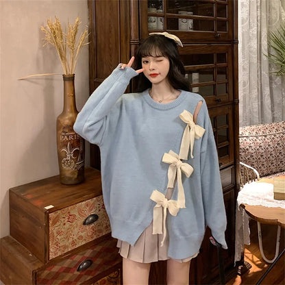 Blue Sweet Bow Sweater