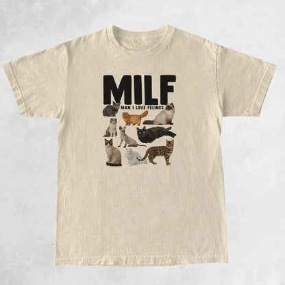 Cat Print Short Sleeve T-shirt