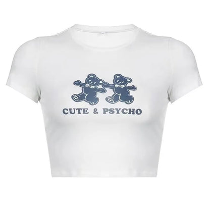 Bear Print Crop Top