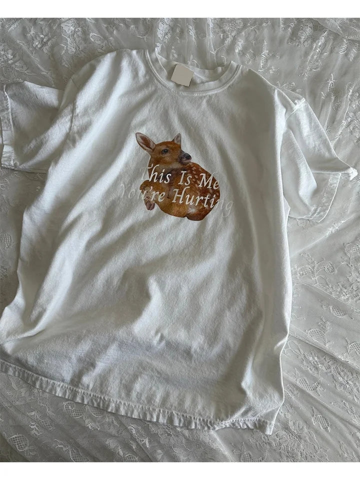 Deer Print Short Sleeve T-shirt