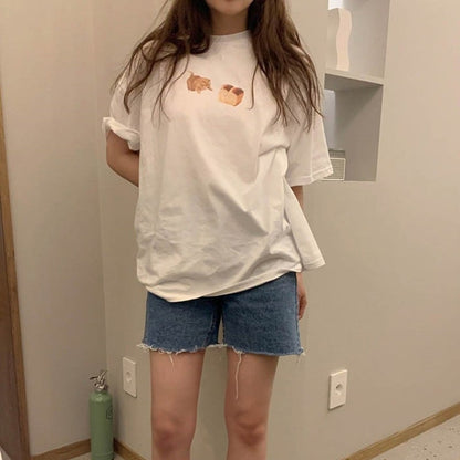 Cat Loaf Print Short Sleeve T-shirt