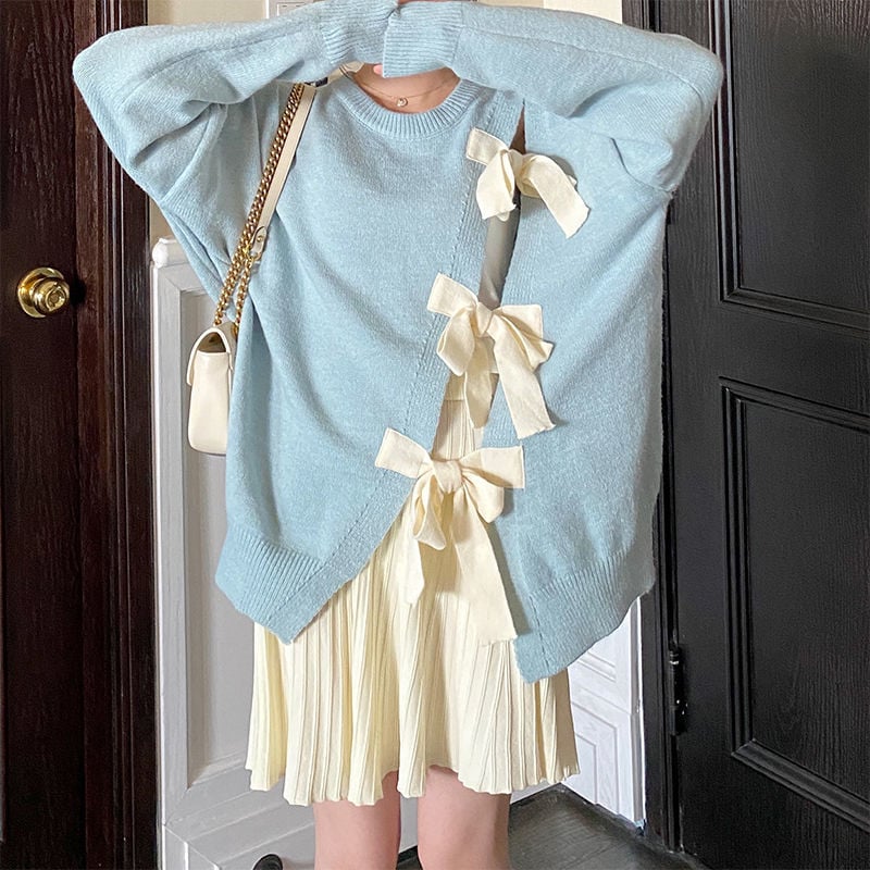 Blue Sweet Bow Sweater