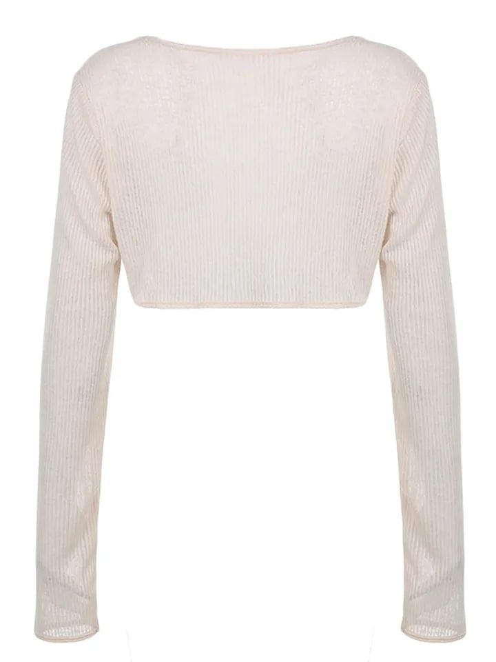 Y2K Crochet Long Sleeve Shrug