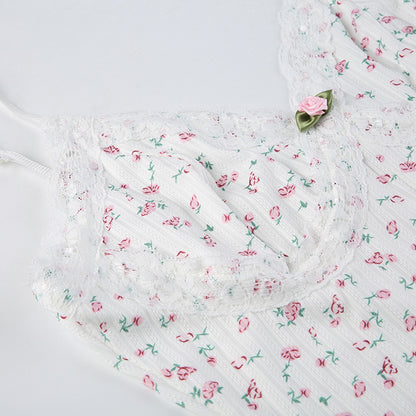 Floral Print V Neck Jumpsuit
