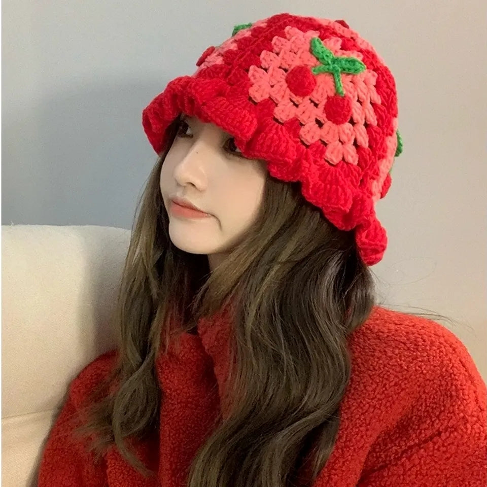 Cherry Knit Hat