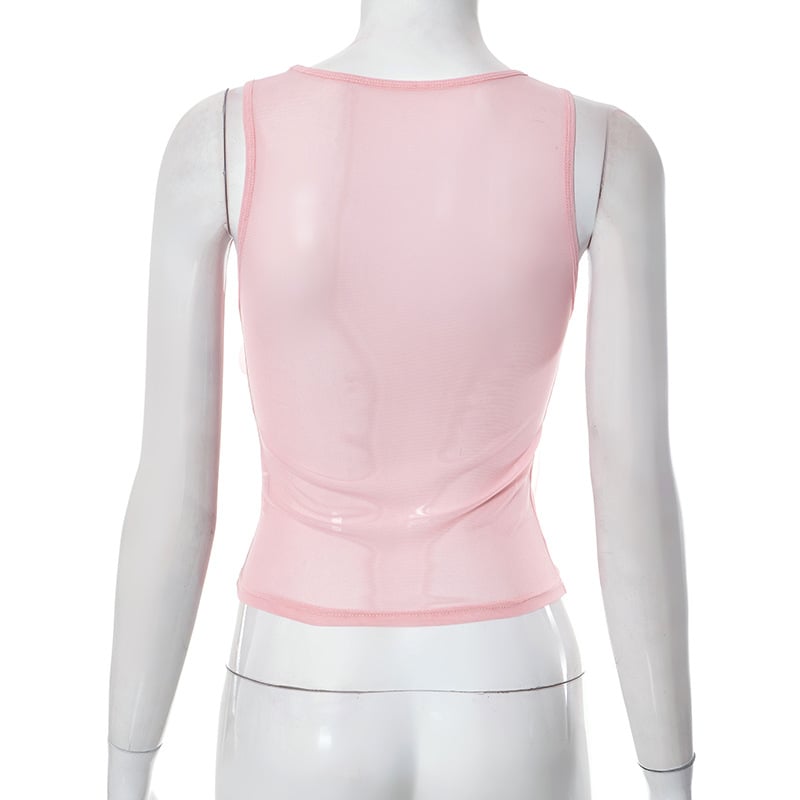 Pink Bow Sleeveless Crop Top