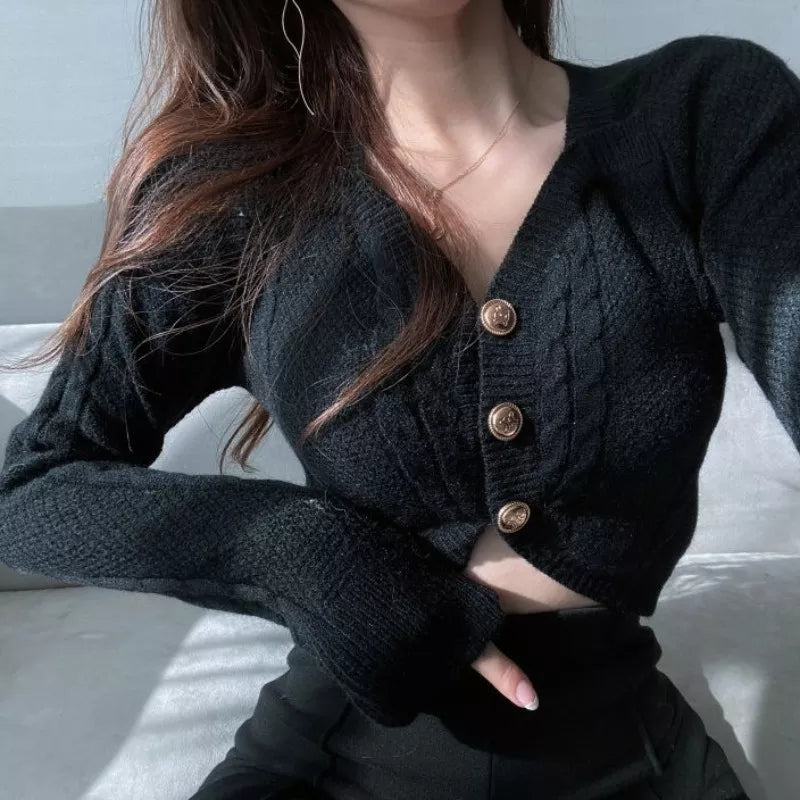 Pink Crop Top Long Sleeve Cardigan