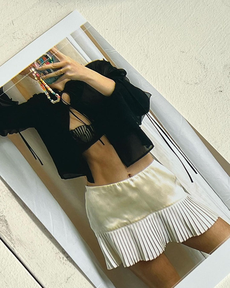Low Waist Pleated Tennis Mini Skirt