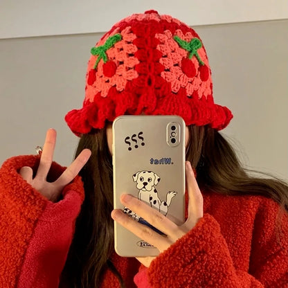 Cherry Knit Hat