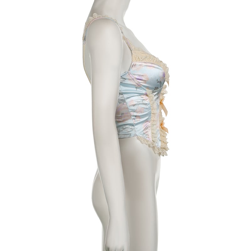 French Floral Corset Top