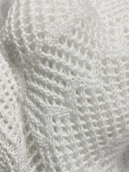 Crochet Tie Up V Neck Flare Long Sleeve Top