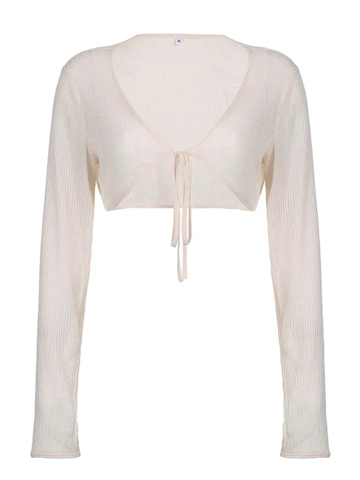 Y2K Crochet Long Sleeve Shrug
