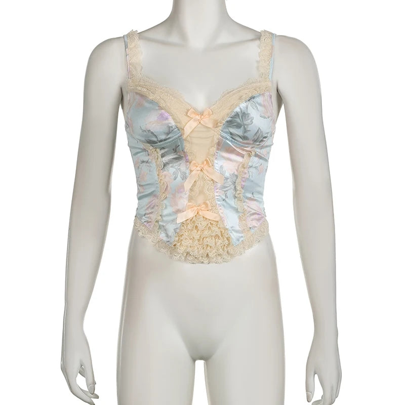 French Floral Corset Top