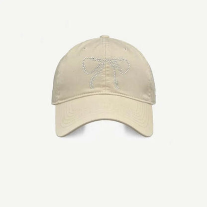 Bow Ribbon Rhinestone Baseball Cap