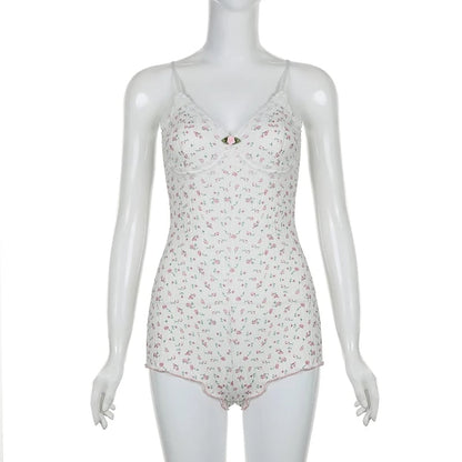 Floral Print V Neck Jumpsuit