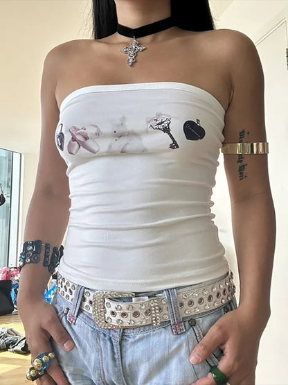 Ballet Print Tube Top