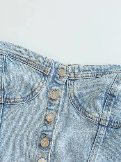 Blue Denim Tube Top