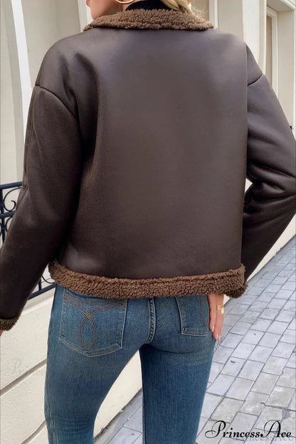 Fleece Collar Warm Fashion Casual Coat