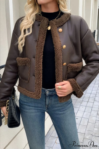 Fleece Collar Warm Fashion Casual Coat