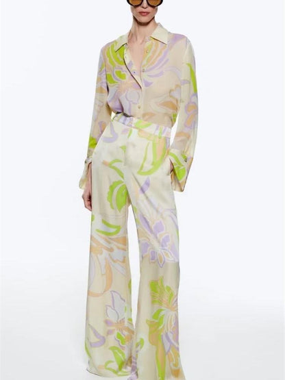 Flow Printed Blouse Set